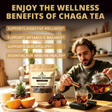 Chaga Mushroom Chunks - 8 Ounce, 100% Wild Harvested with Black Top Crust, Premium Raw Chaga Tea Chunks - Antioxidants, Focus, Healthy Drinks