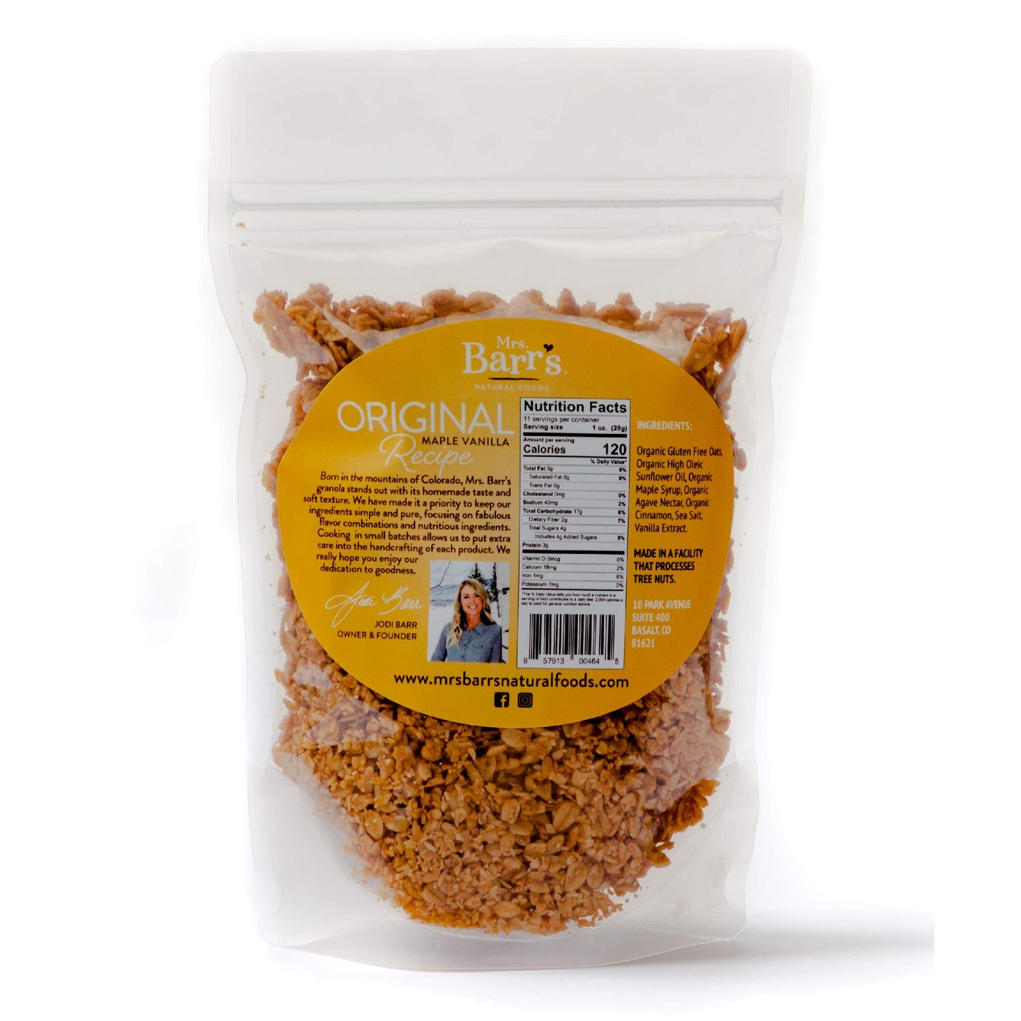 Mrs. Barr’s Natural Foods Granola | Maple Vanilla | Certified Organic Gluten Free Oats | Soft Texture | Small Batch | Gourmet Quality | Real