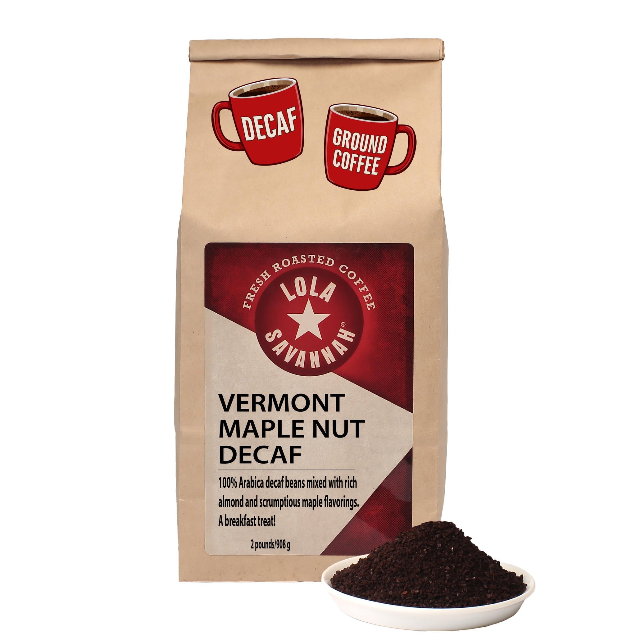 Lola Savannah Vermont Maple Nut Ground Decaf Coffee, 5lb