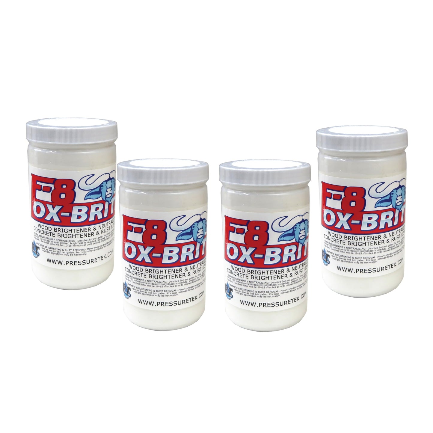 PressureTek F-8 Ox-Brite: Neutralizer and Brightener for Wood, Concrete, Vinyl Siding (4)