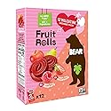Bear Valentines Day Strawberry & Raspberry Fruit Rolls Variety Pack, 12 Pack (2 Rolls Per Pack) - Gluten Free, Vegan, and Non-GMO - Healthy School