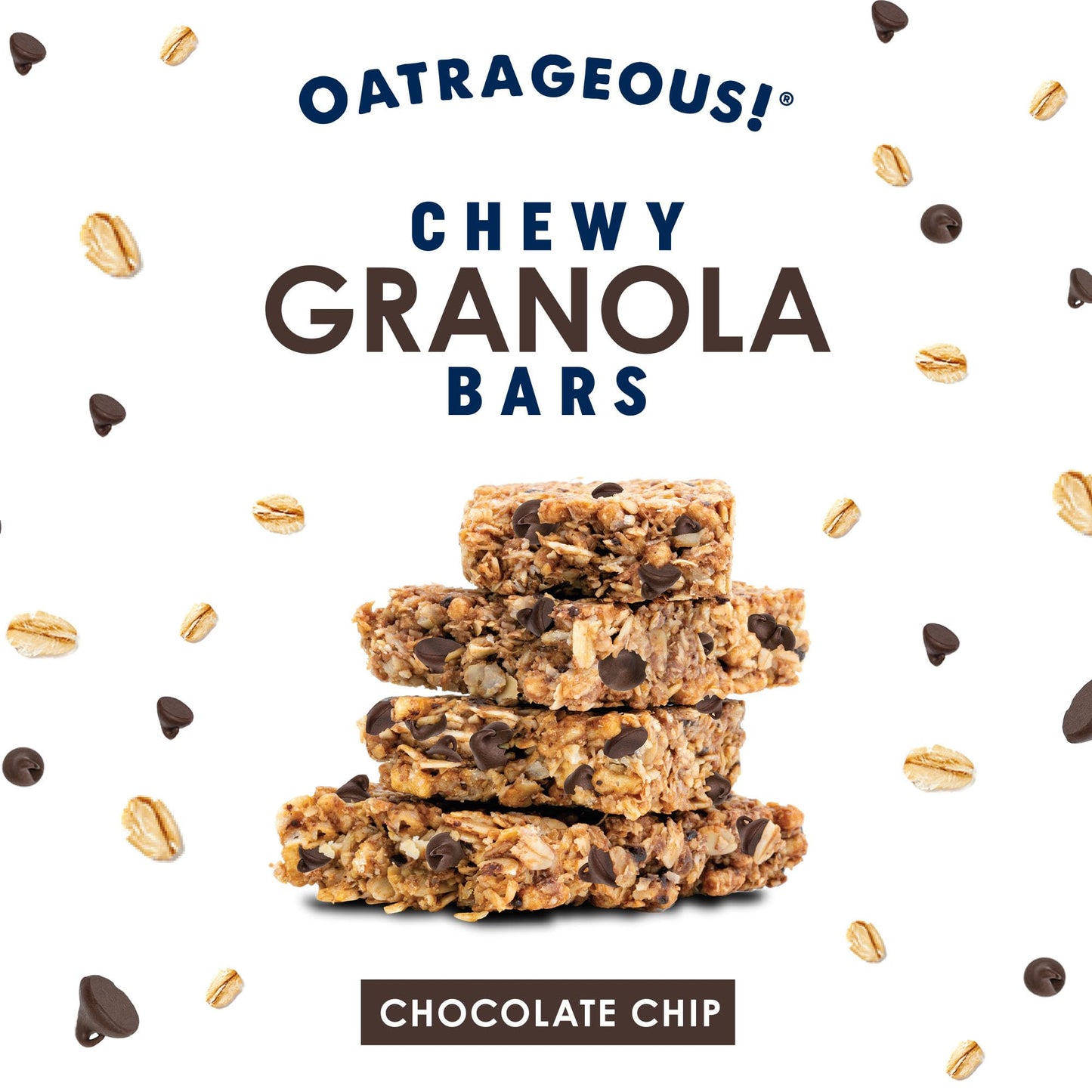OATRAGEOUS! Chewy Granola Bars, Chocolate Chip Granola Bar Made with Whole Grain Oats for Protein, Healthy Grains and Fiber, Snack or Breakfast Bars