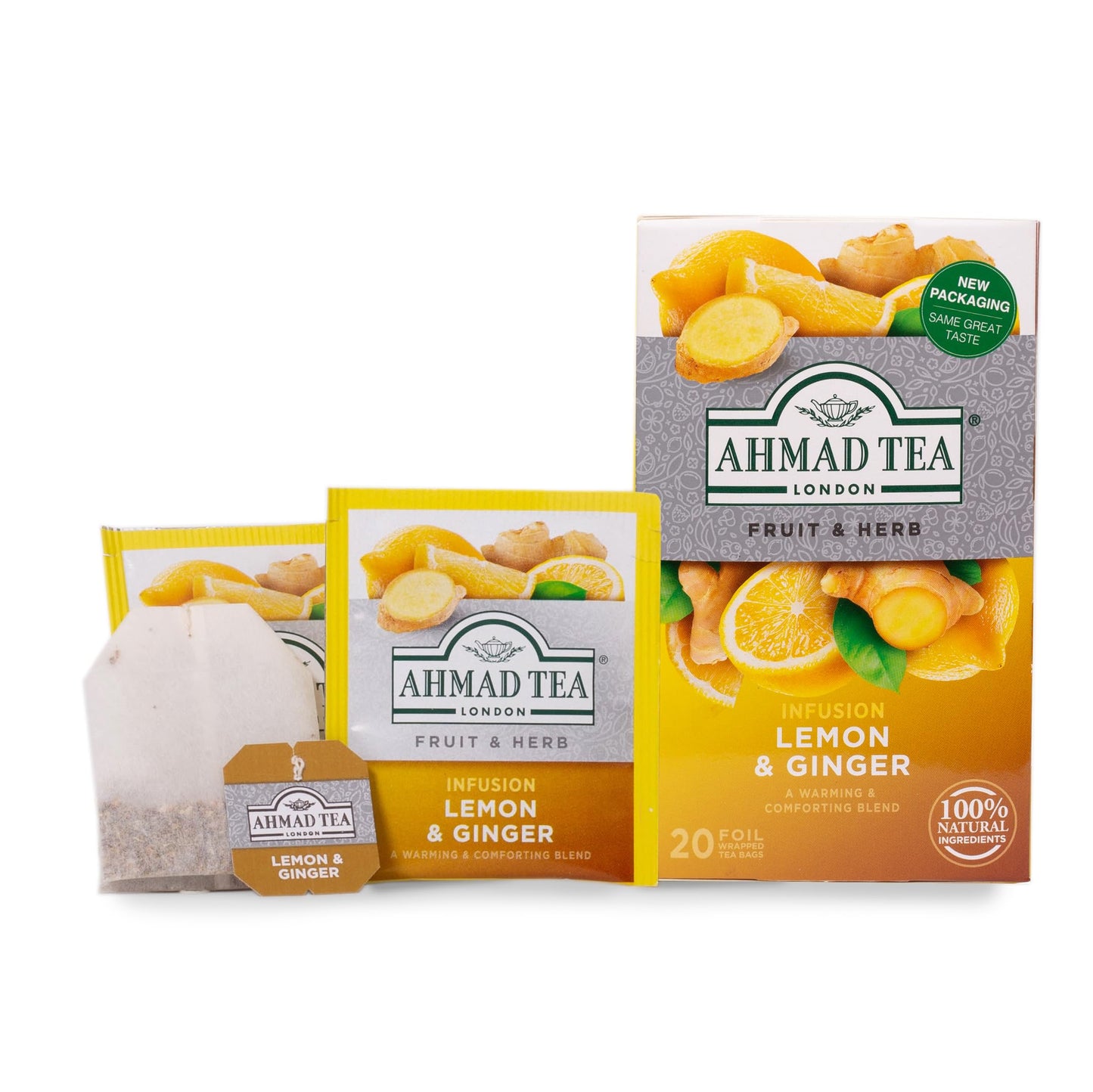 Ahmad Tea Tea Infusion, Lemon & Ginger, 40G, 20 Count