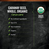 Frontier Co-op Whole Caraway Seed, 1lb Bulk Bag - Warm & Earthy Flavor - Organic Caraway Seeds for Bread, Cooking, Baking & Culinary Dishes, Kosher