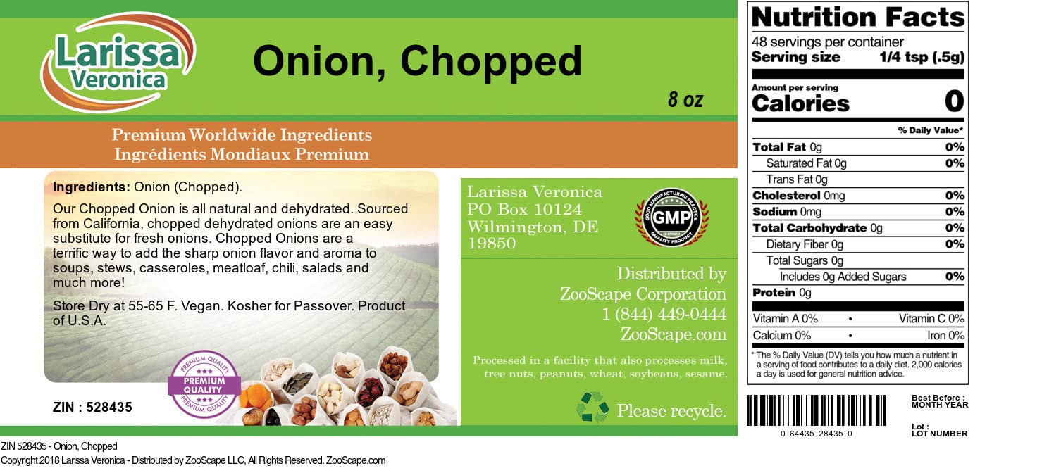 Onion, Chopped (8 oz, ZIN: 528435) - 3 Pack
