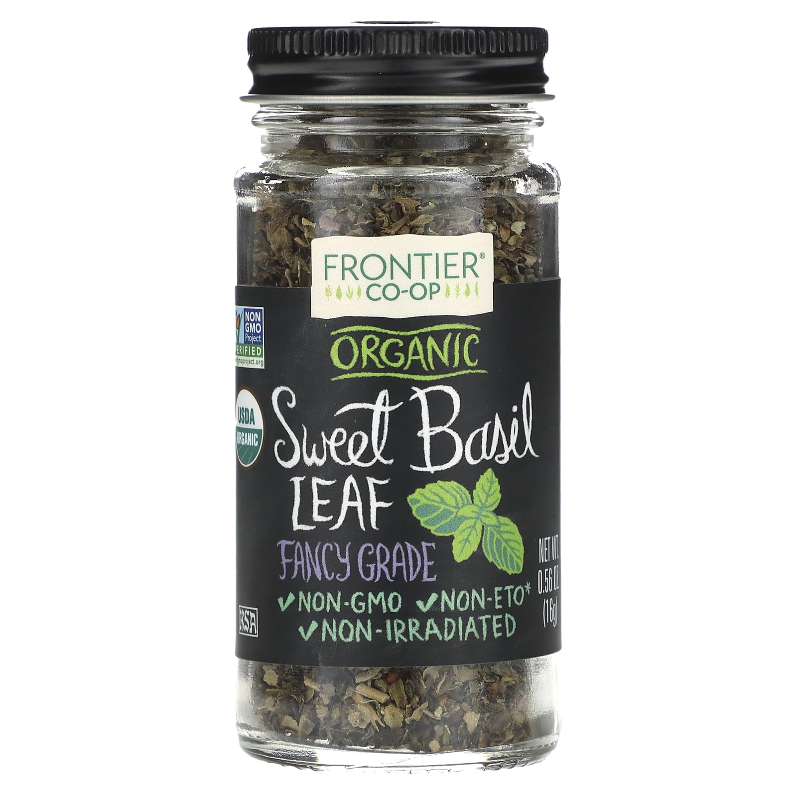 Frontier Organic Sweet Basil Spice - Leaf Flakes - 0.56 Ounces