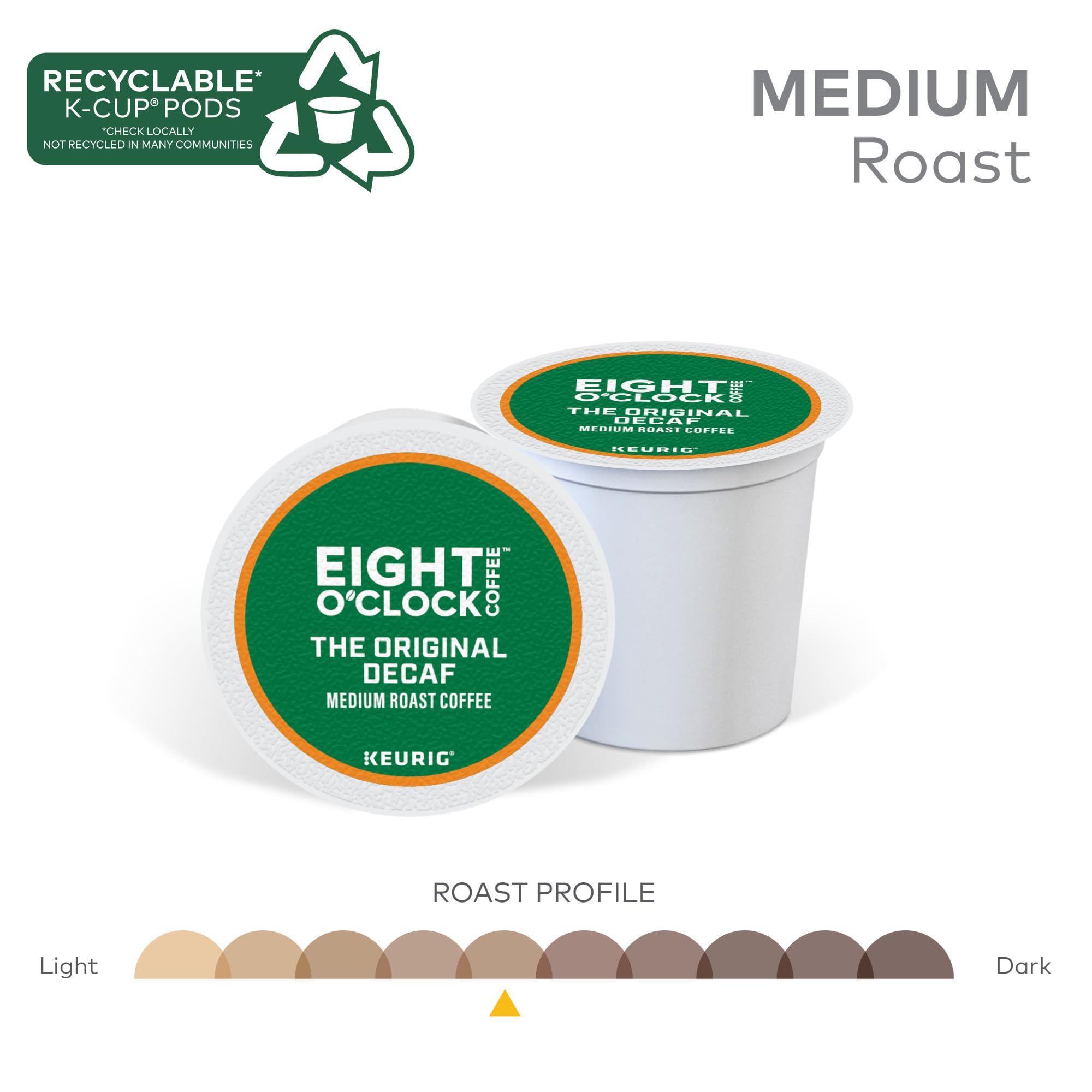 Eight O'Clock Coffee The Original Decaf Keurig K-Cups Coffee, 12 Count