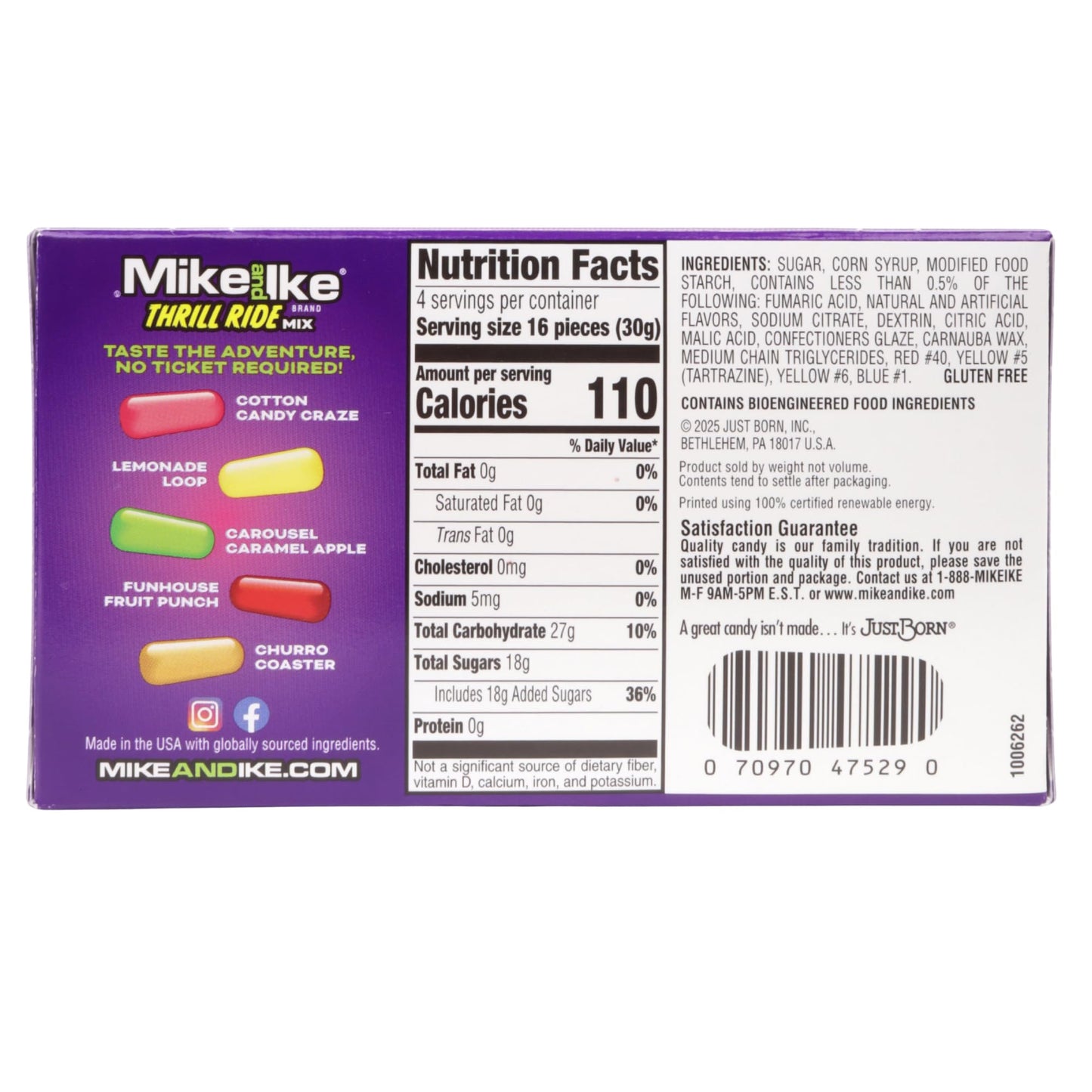 Mike and Ike Thrill Ride Theatre Box, Chewy Assorted Fruit Candies, Movie Night Snacks, 4.25 Ounces (Pack of 3)