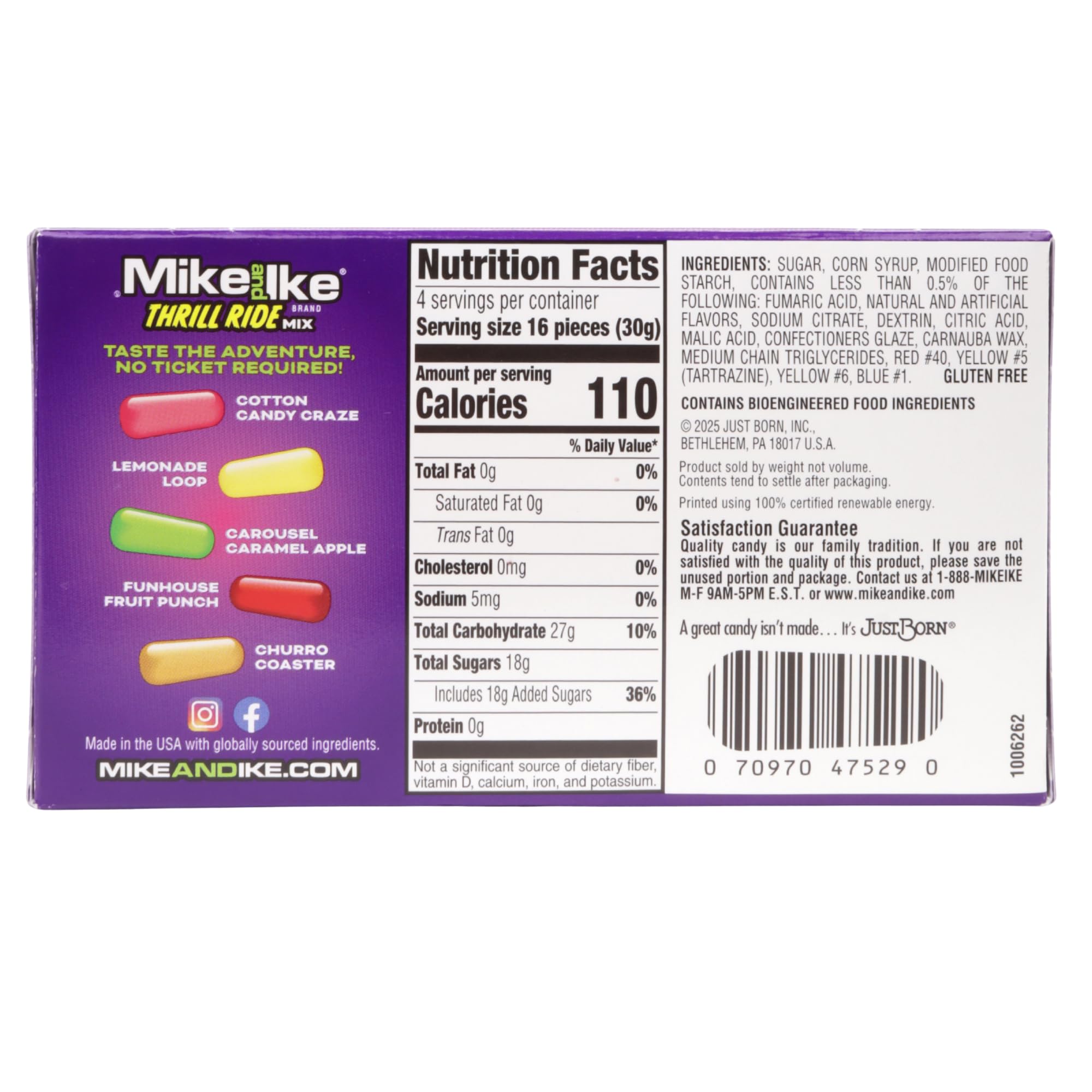 Mike and Ike Thrill Ride Theatre Box, Chewy Assorted Fruit Candies, Movie Night Snacks, 4.25 Ounces (Pack of 3)