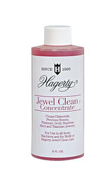 Hagerty Jewel Clean Concentrate - Ultrasonic Jewelry Cleaner Liquid Solution, Gold & Silver Cleaner, Made for All Ultrasonic Machines - 6 Fl Oz Bottle