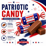 Chocolate Caramel Candy Patriotic Wrapped Chewy Party Treats Individually Wrapped Candy for Candy Bowls Holiday Parties BBQ Favors Sweet Chocolate