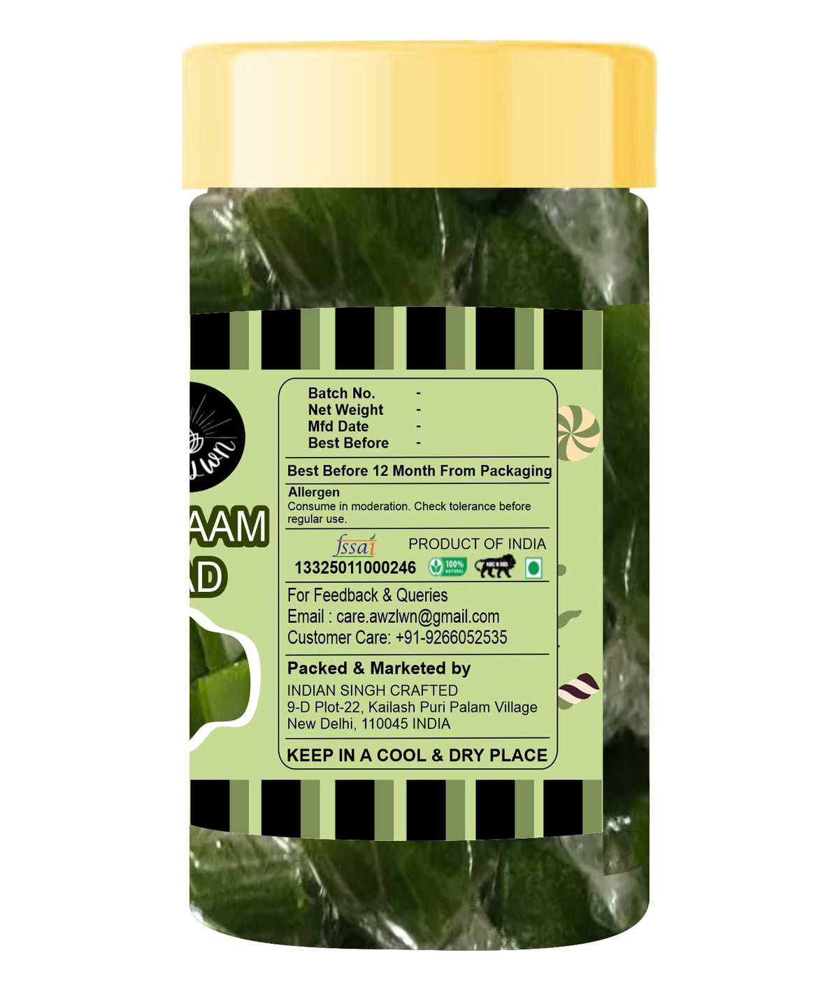 Awzlwn Indian Taste Candy (7.05 OZ / 200 GM, Kacha Aam Papad)
