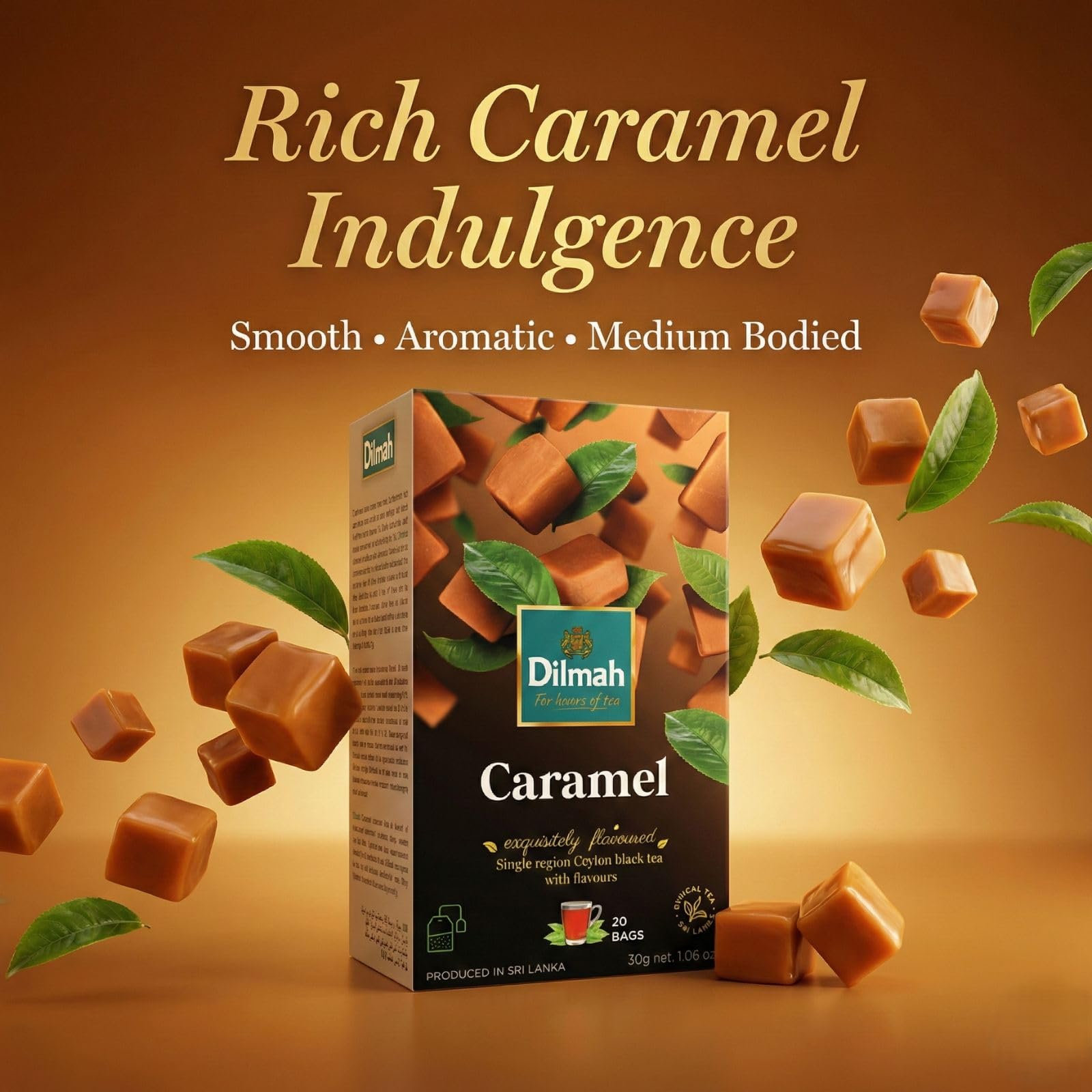 Dilmah Caramel Flavored Ceylon Black Tea - 20 Tea Bags