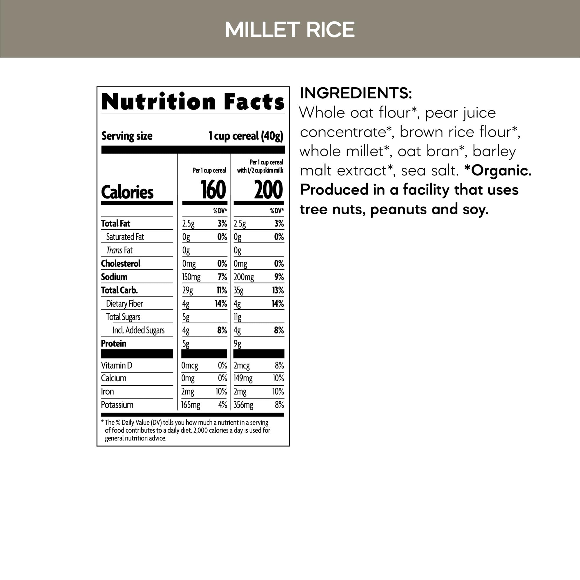 Nature's Path Organic Millet Rice Flakes Cereal, 32 oz (Pack of 6), Non-GMO, Earth Friendly Packaging
