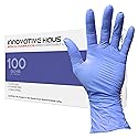 INNOVATIVE HAUS Indigo Nitrile Exam Gloves. Powder Free, Latex Free, Disposable. Ideal for Medical, Food Handling, Cleaning. Extra Large - 100 Pack