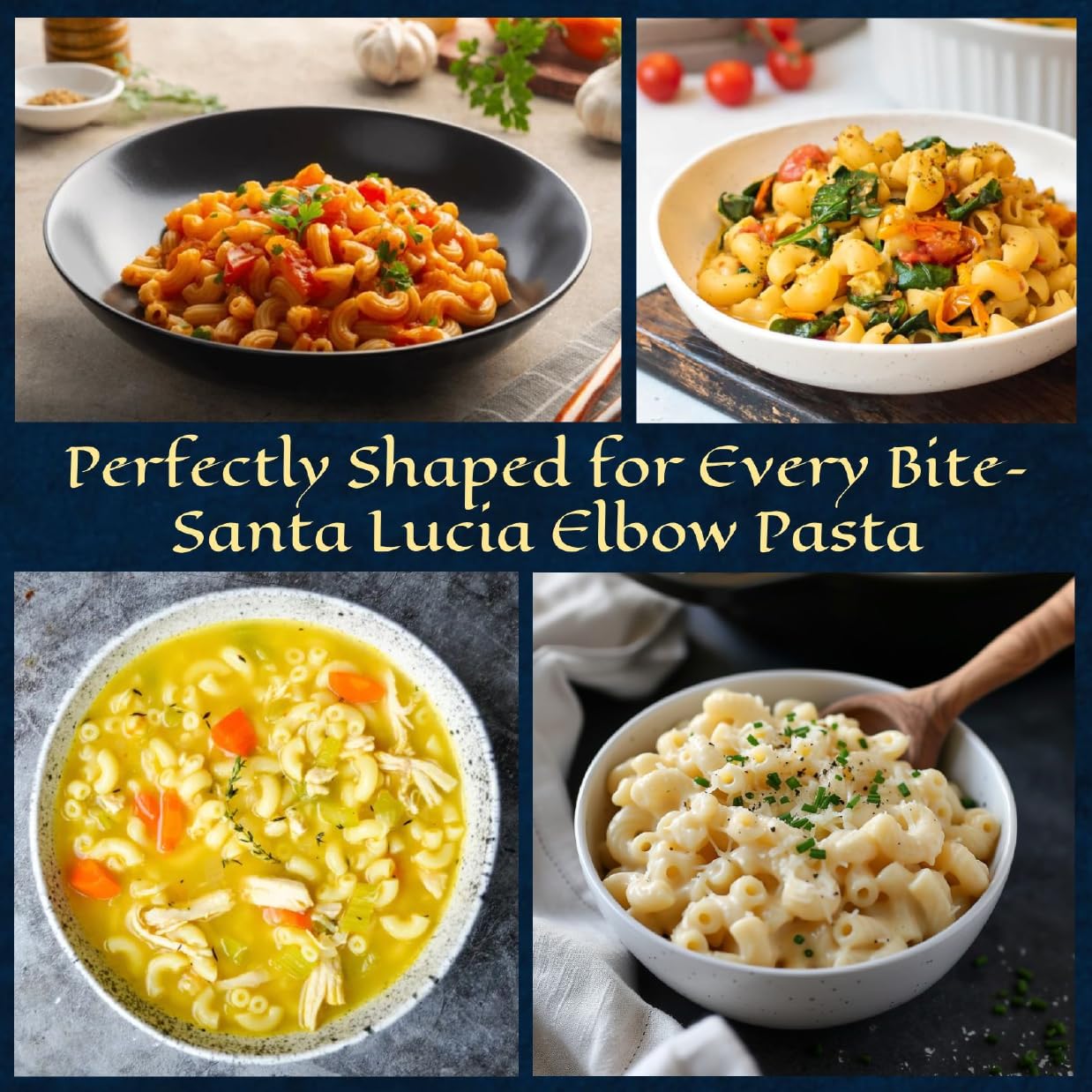 Pasta Santa Lucia Elbow Macaroni, Pack Of 10 (16 oz Each), Authentic Italian Mac & Cheese Noodles, 100% Durum Wheat Semolina for Casseroles & Soup