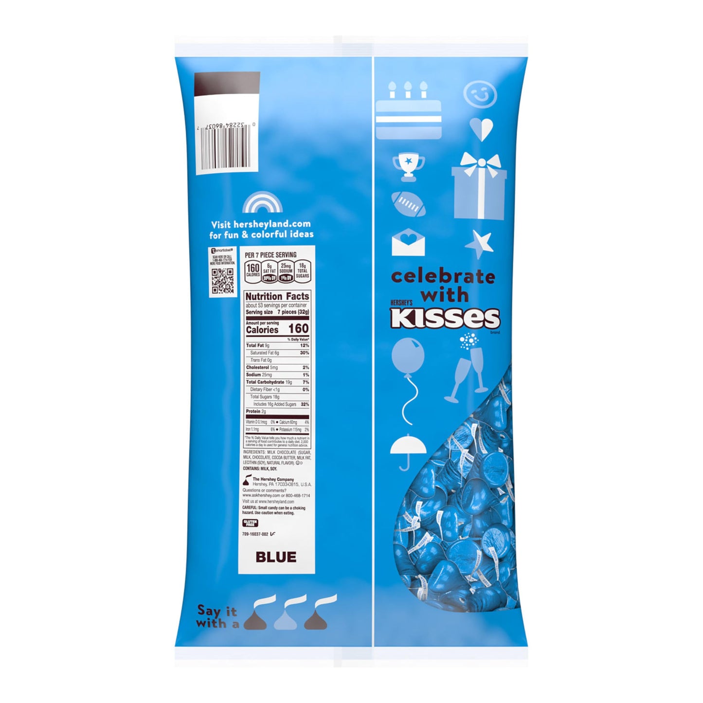 HERSHEY'S KISSES Milk Chocolate Candy Bulk Bag, Great Holiday Candy and Stocking Stuffers, 60 oz