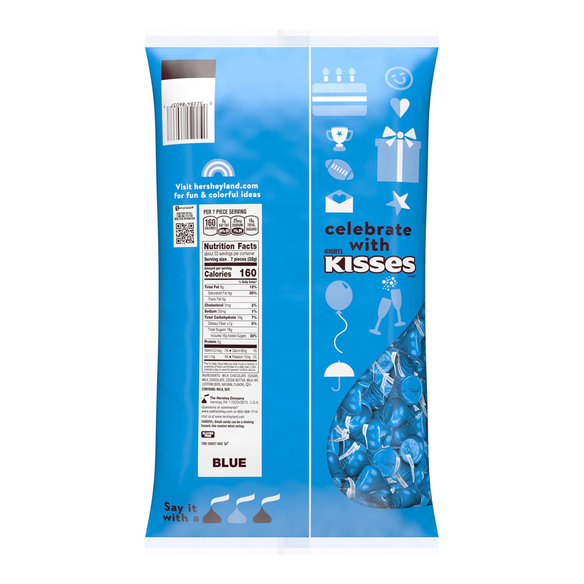 HERSHEY'S KISSES Milk Chocolate Candy Bulk Bag, Great Holiday Candy and Stocking Stuffers, 60 oz