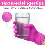 SAFEWAY USA Pink Nitrile Gloves Disposable - Non-Latex, Powder-Free, Ambidextrous Design Multi-purpose Gloves for House Chores, Nail Tech, Salon