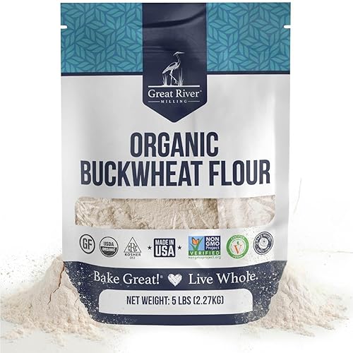 Great River Milling Organic Buckwheat Flour | Gluten Free Flour Alternative | USDA Organic, Non-GMO, Kosher | Ideal for Crepes, Pancakes, Waffles