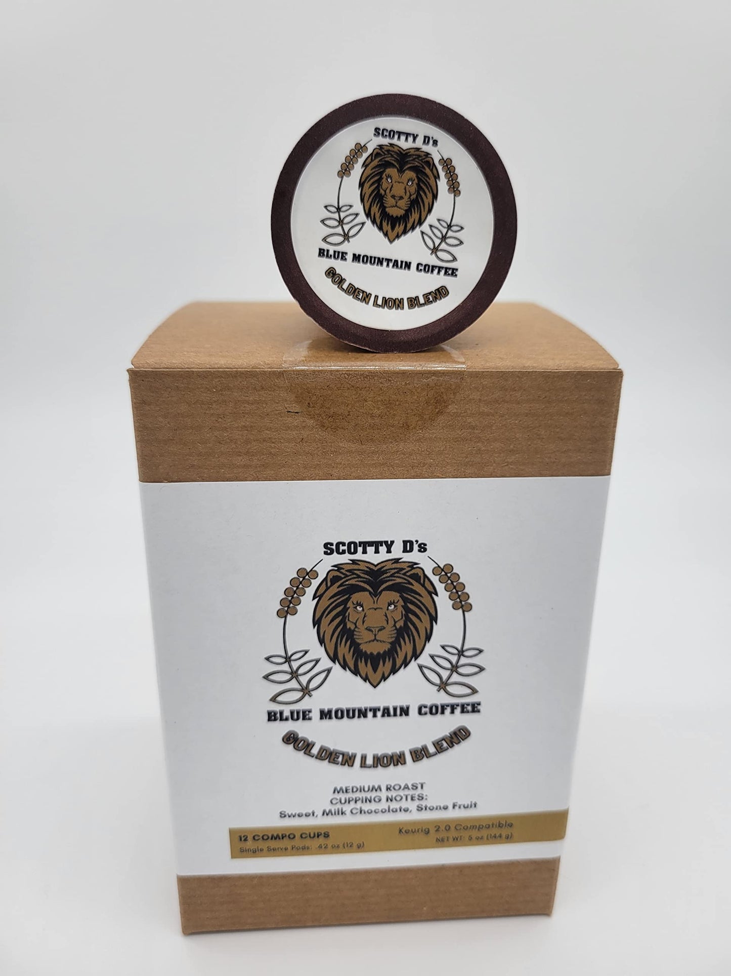 Scotty D's Jamaican Blue Mountain "Golden Lion" Blend "Coffee Pods" (12 count)