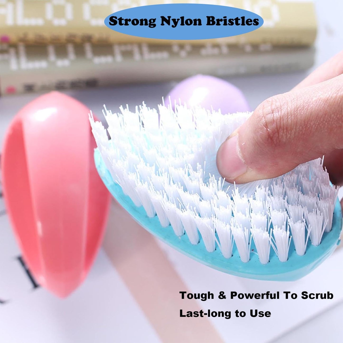 2 Pack Scrubbing Brushes for Cleaning, Heavy Duty Scrub Brush Nylon Stiff Bristles,Scrubber Cleaner Brush