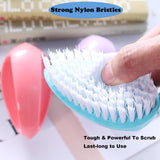 2 Pack Scrubbing Brushes for Cleaning, Heavy Duty Scrub Brush Nylon Stiff Bristles,Scrubber Cleaner Brush