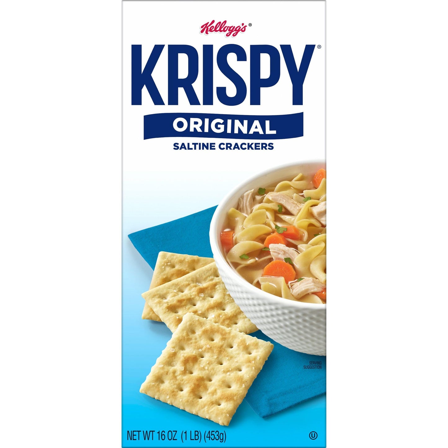 Kellogg's Krispy Saltine Crackers, Soup Crackers, Lunch Snacks, Original, 16oz Box (1 Box)