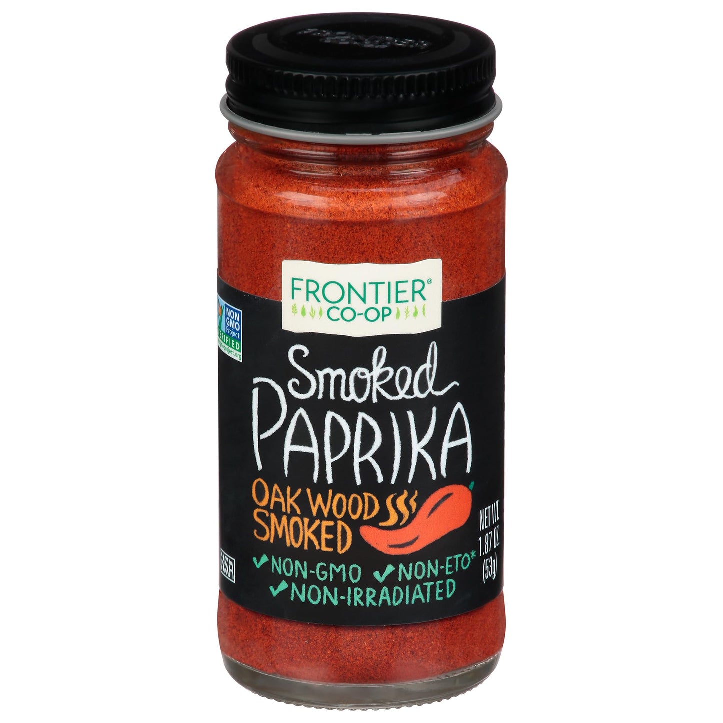 Frontier Co-op Smoked Ground Paprika, All Natural Paprika Powder, Kosher | 1.87 Ounce (Pack of 1)