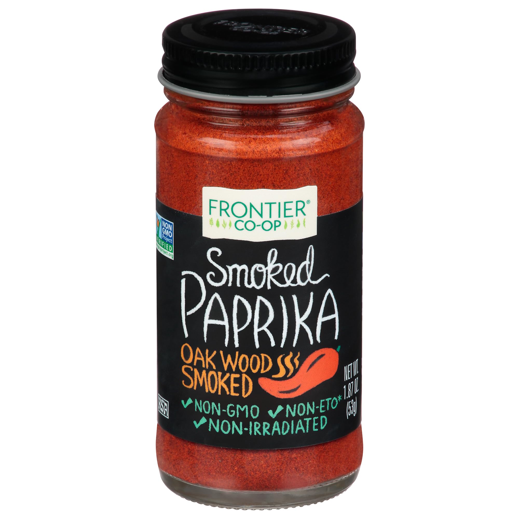 Frontier Co-op Smoked Ground Paprika, All Natural Paprika Powder, Kosher | 1.87 Ounce (Pack of 1)