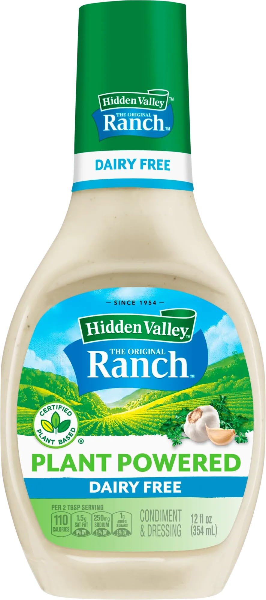Hidden Valley The Original Ranch Plant Powered Dairy Free Ranch Salad Dressing and Topping, 12 Fluid Ounces (Package May Vary)