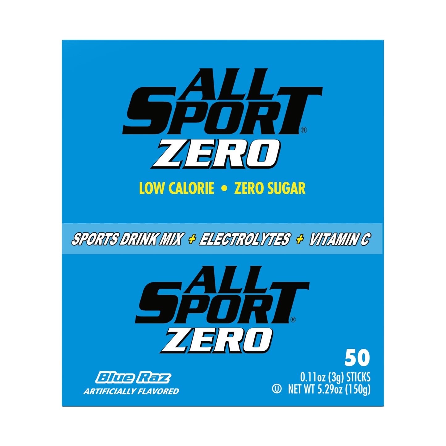 All Sport Powder Hydration Sticks, Zero Calorie, Performance Electrolyte Drink Mix, Sugar Free, BLURAZ, 50 Ct box