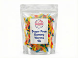 Sugar Free Gummy Worms - 1 lb of Fresh Delicious Red Yellow Blue Fruit Flavored Chewy Snack