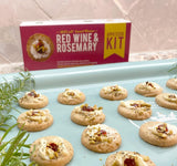 Crackerology Red Wine & Rosemary Gourmet Artisan Snack Kits, 20 Count Crackers Plus Toppings, Easy & Simple Ready-to-Eat, Appetizer For Charcuterie