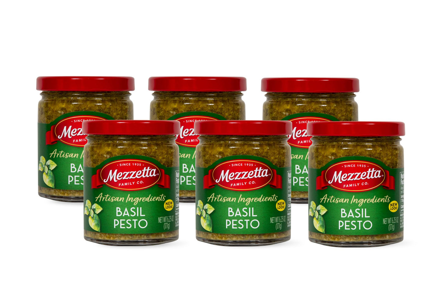 Mezzetta Artisan Ingredients Basil Pesto 6.25 Ounce Jar- Traditional Italian Pesto alla Genovese with Fresh Basil, Parmesan & Pine Nuts - Rich