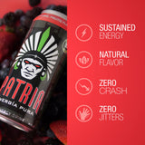 Patria Energia Pura Drink - 12-Pack, Natural Orange Flavor, 16oz Cans - 100% Natural Flavors, Cane Sugar- 200mg of Caffeine