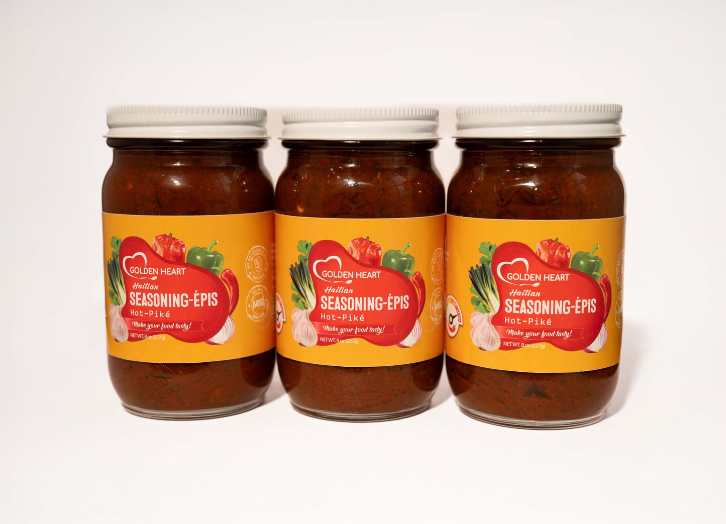 Golden Heart Spicy Haitian Epis - Authentic All?Natural Caribbean Seasoning & Marinade Paste - Spicy Heat, Gourmet Flavor Base for Meats, Seafood