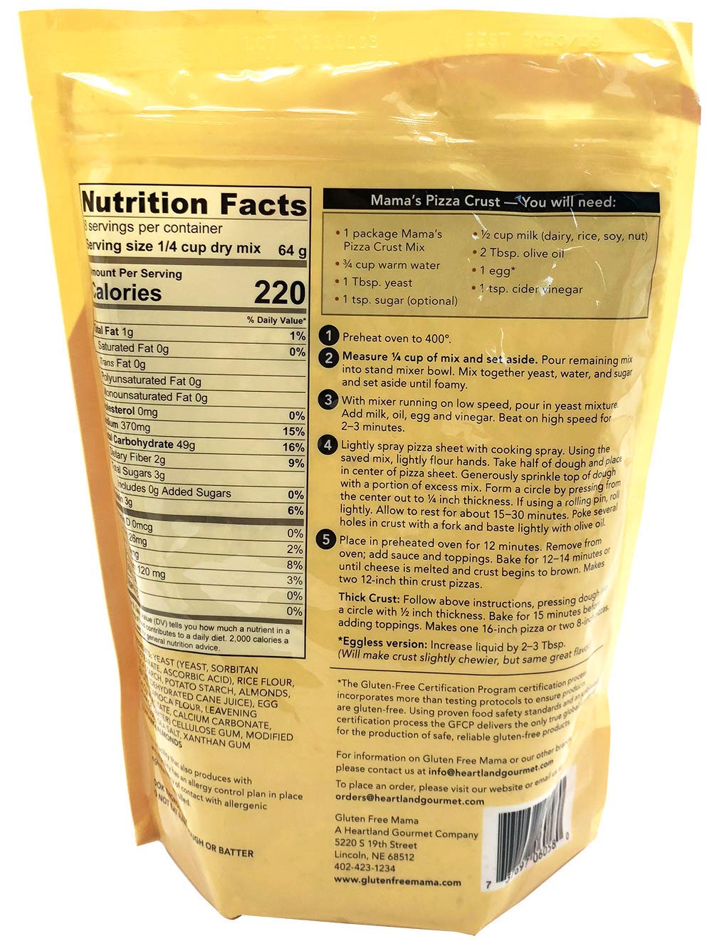 Gluten Free Mama Mama's Pizza Crust Mix, Gluten Free
