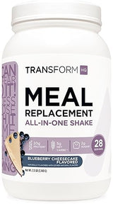 TransformHQ Meal Replacement Shake Powder 28 Servings (Blueberry Cheesecake) - Gluten Free, Non-GMO