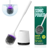 Electric Toilet Brush & Scrubber - Self Cleaning Silicone Toilet Bowl Brush with UVC Light, Rechargeable Wireless Spinning Toilet Brush & Holder Set