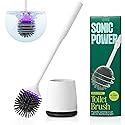Electric Toilet Brush & Scrubber - Self Cleaning Silicone Toilet Bowl Brush with UVC Light, Rechargeable Wireless Spinning Toilet Brush & Holder Set
