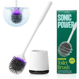 Electric Toilet Brush & Scrubber - Self Cleaning Silicone Toilet Bowl Brush with UVC Light, Rechargeable Wireless Spinning Toilet Brush & Holder Set