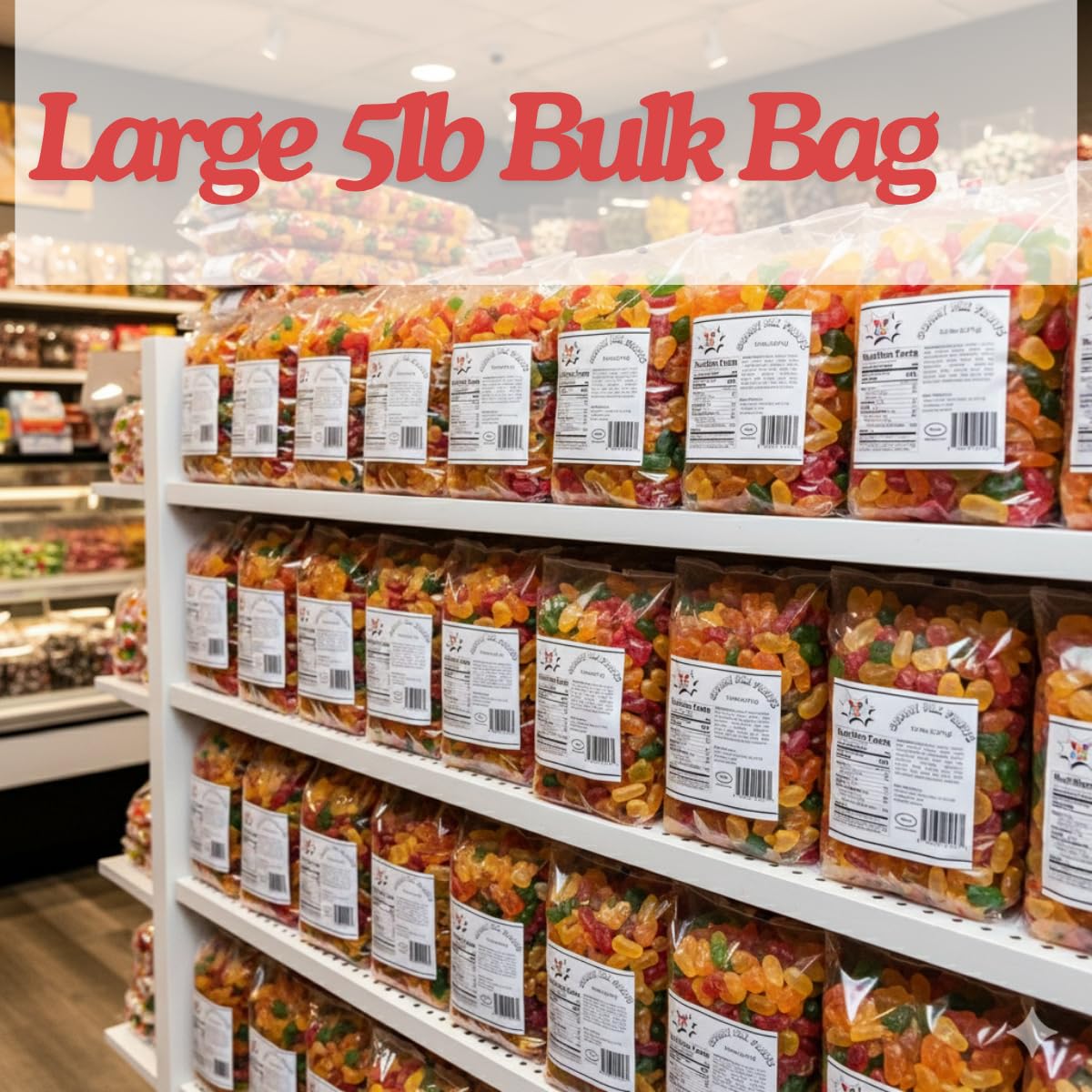 Halal Gummy Candy Fruit Mix | 5 Pound Variety Pack | Fruit Shaped Gummies | Assorted Fruit Flavors for Party Favors, Goody Bags, and Kids' Events