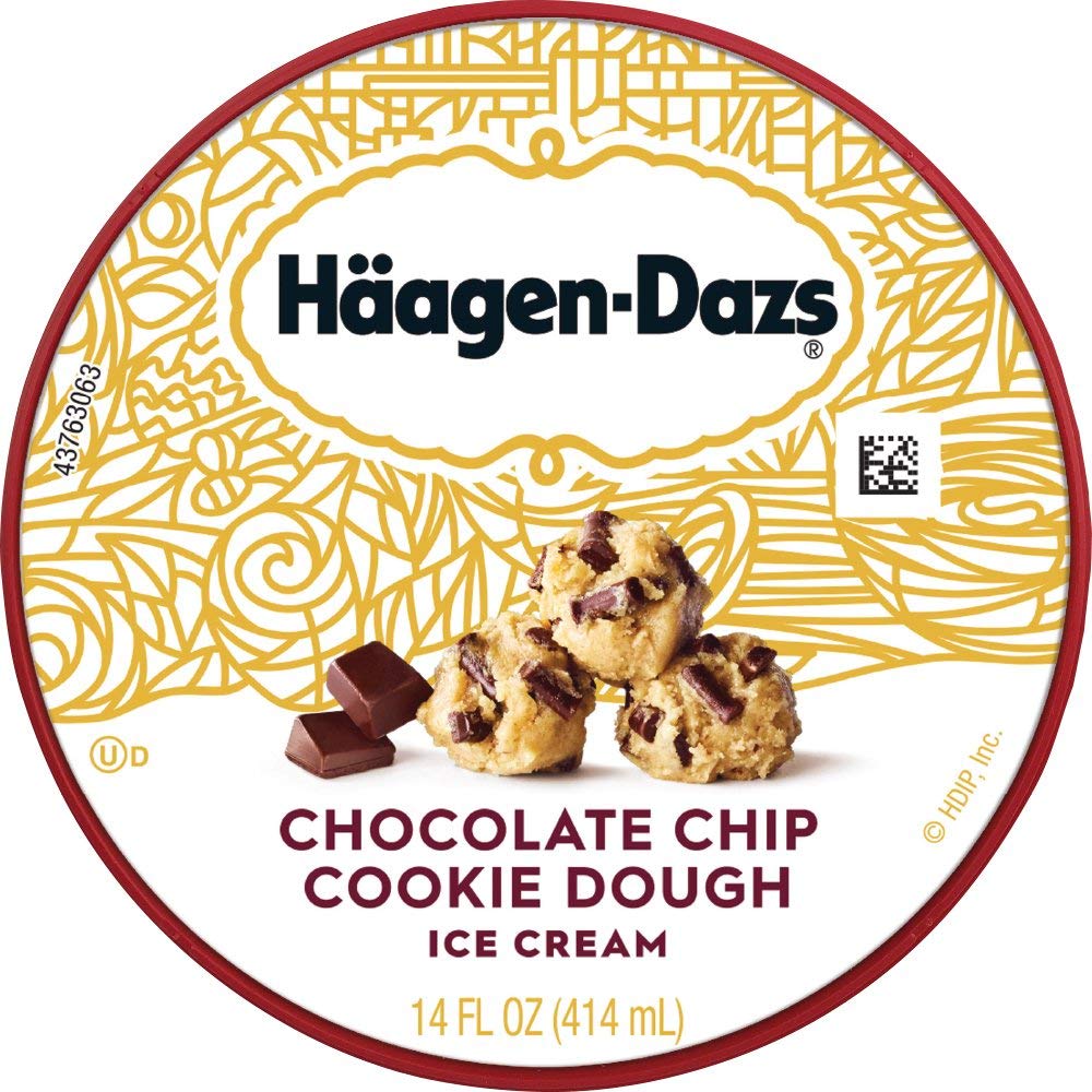 Haagen-Dazs, Chocolate Chip Cookie Dough Ice Cream, 14 oz (Frozen)