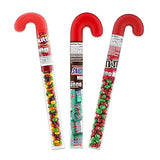 Snackivore Mini Snickers Candy Cane Tube, Christmas Skittles Filled Candy Cane Tube, and Christmas M Ms Candy Cane Tube- 3 Pack, Christmas Candy Canes