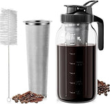 For Cold Brew Coffee Maker 64oz, Iced with 304 Stainless Steel Black