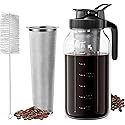 For Cold Brew Coffee Maker 64oz, Iced with 304 Stainless Steel Black