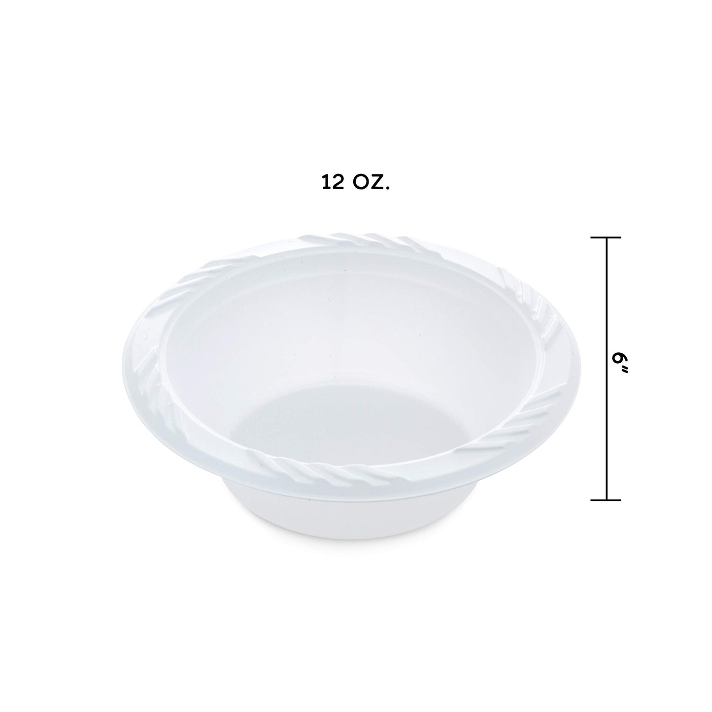4 Pack of 100 Count - White 12 oz. Plastic Bowls - (Styles May Vary)