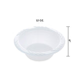 4 Pack of 100 Count - White 12 oz. Plastic Bowls - (Styles May Vary)