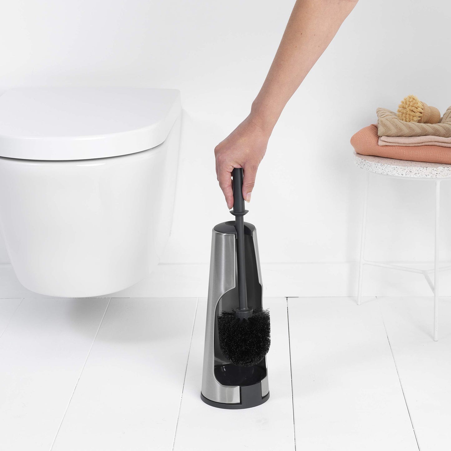 Brabantia Toilet Brush with Holder - Classic Matt Steel